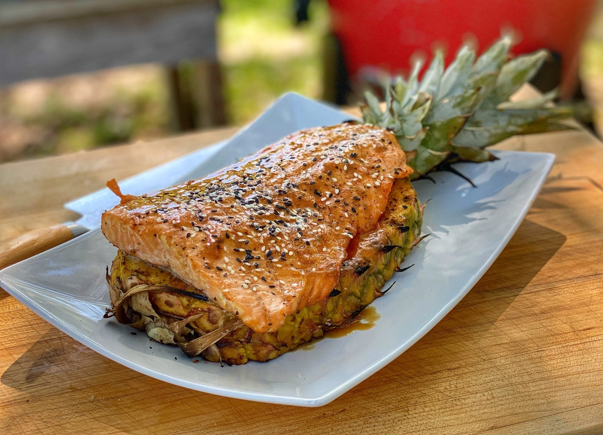 Pineapple Plank Salmon Kamado Joe