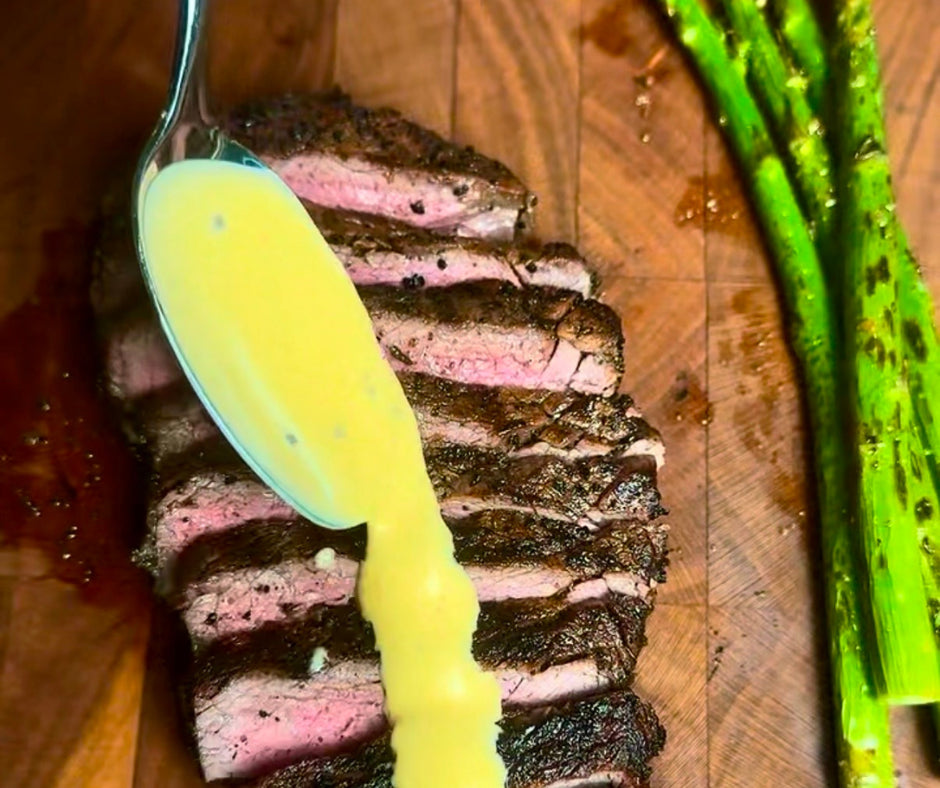 Filete mignon con salsa holandesa de miso