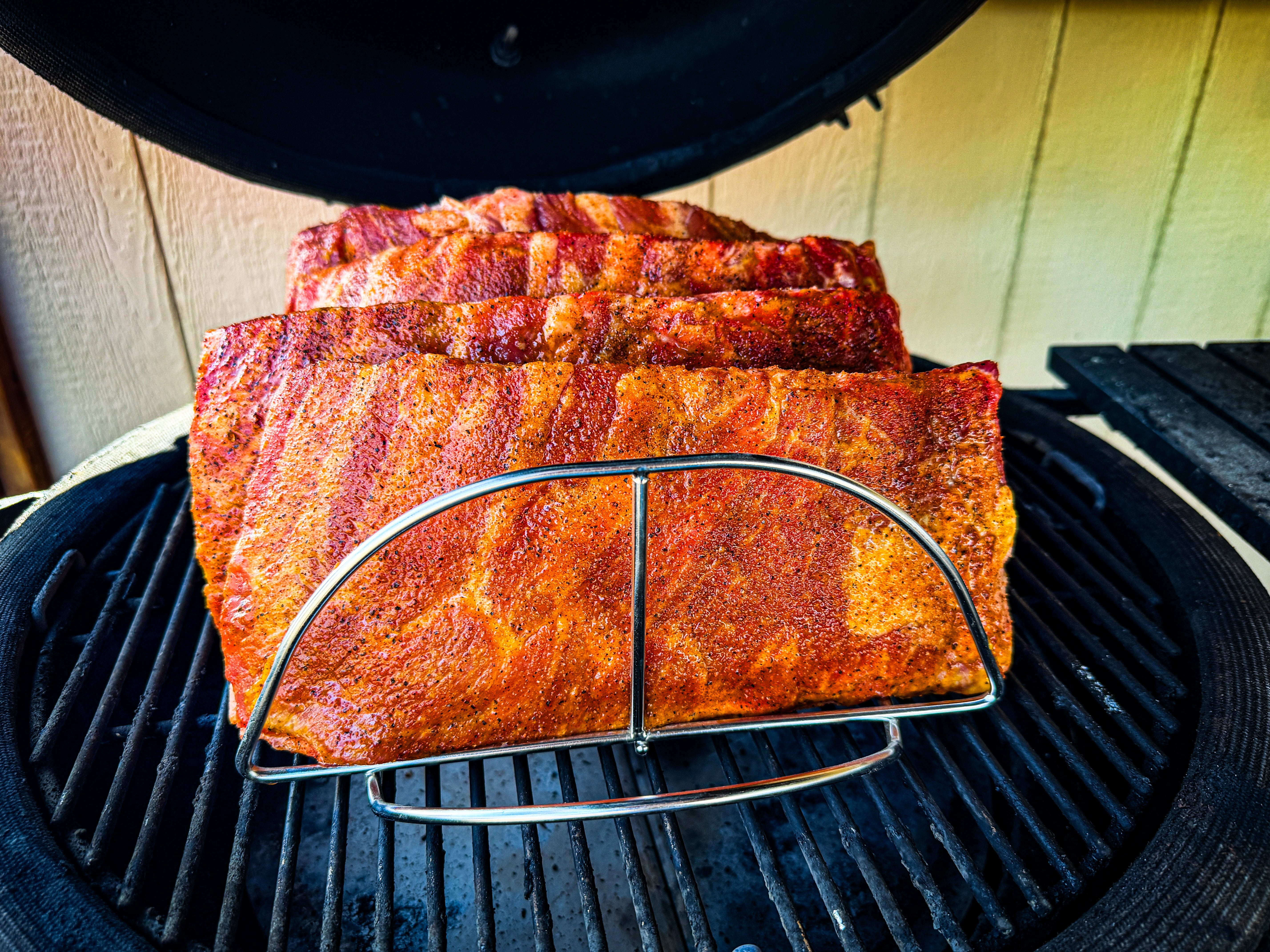 Joe Rocking Rib Rolls No-Wrap Ribs on the Rib Rack - Kamado Joe