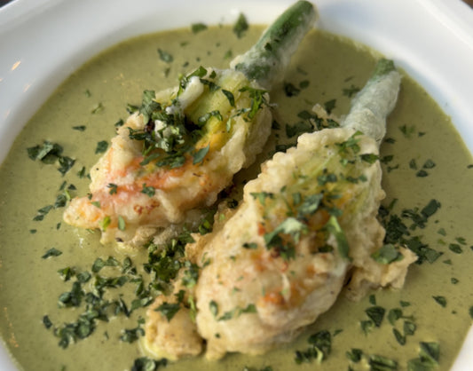 Fried Squash Blossoms with Cheese Filling