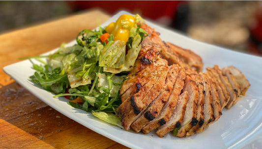 Grilled Miso Butter Pork T-Bone with Charred Salad