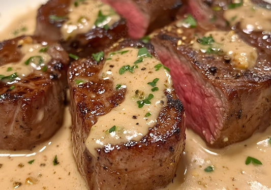 Smoked Beef Tenderloin with Bourbon Cream Sauce