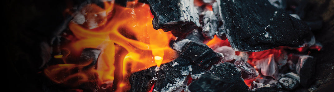 Charcoal embers in Grill