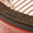 Felt gasket helps prevent heat loss when grill is closed