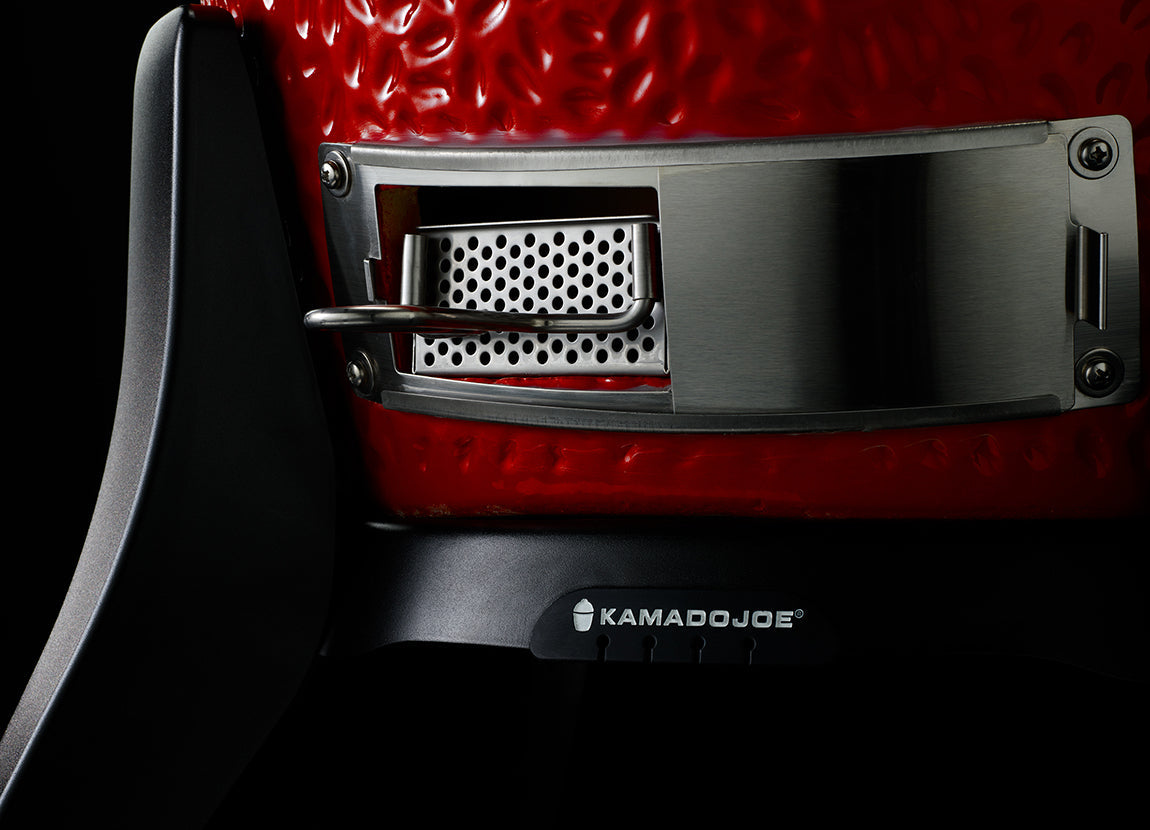 Kamado Joe Classic Joe I 18 in. Charcoal Grill in Red with Cart, Side Shelves, Grate Gripper, and Ash Tool KJ23RH - The Home Depot